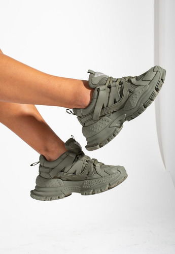 Zapatillas Mujer Con Plataforma Sneakers Urbanas Acordonadas