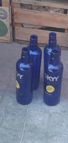3 Botellas Vidrio Azul Hooponopono Agua Solarizada 750cm3  