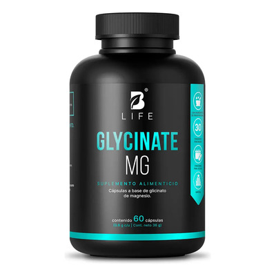 Glicinato de Magnesio Puro con 60 Cápsulas | Alta Absorción y Apoyo al Bienestar Muscular y Nervioso | Fórmula Suave para el Estómago | Glycinate Mg B Life | MercadoLibre