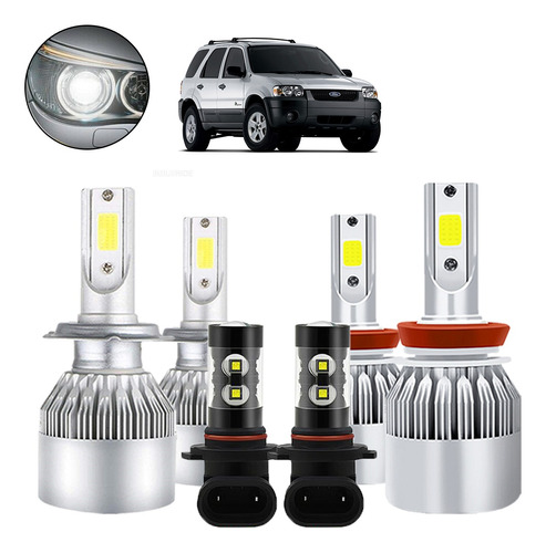 Para Ford Kit De Luces Led 8000lm Luz Alta+baja+niebla