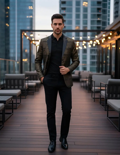 Saco Caballero Premium Marca Moderno Pb-094 Oro Importado