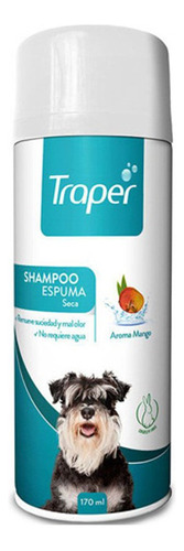 Shampoo En Seco Espuma Para Perros Traper 170 Ml