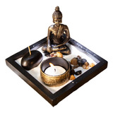 Jardim Zen Buda 12x12cm - Porta Incenso E Vela - Relaxante