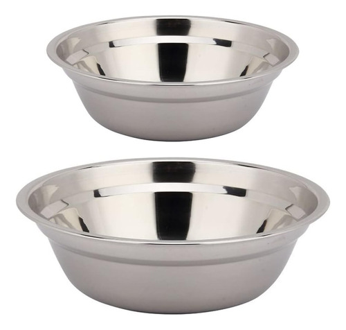 Conjunto 2 Tigelas Multiuso Bacia Saladeira Bowl Em Aço Inox