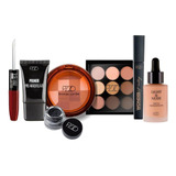 Set Maquillaje Completo Ojos, Labios Y Rostro