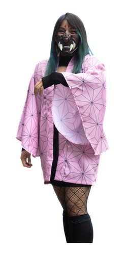 Kimetsu No Yaiba Demon Slayer Haori Kimono Nezuko Cosplay N