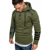 Sudadera Casual A La Moda De Cuero Con Capucha Para Hombre