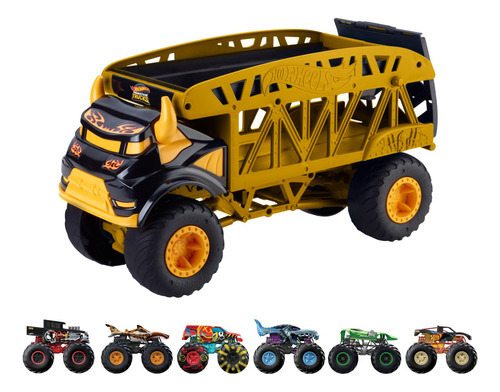 Hot Wheels Vehículo Juguete Transportador De Monster Trucks