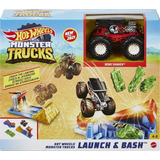 Hot Wheels Monster Trucks Lanza Y Aplasta Launch And Bash