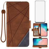 Funda Cartera Para Samsung Galaxy S10e Cafe Piel Sintetica