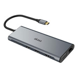 Adaptador Conversor Usb-c Para Hdmi 4k, 5 Portas Usb, Akasa