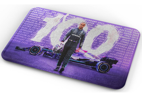 Tapete Lewis Hamilton 100 Victorias Baño Lavable 50x80cm