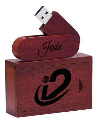 Memoria Usb 32gb Personalizada Caja De Madera