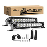 Nilight Led Light Bar Super Slim 2pcs 11 Pulgadas 50w Flood