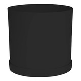 Mathers Round Planter With Saucer Tray: 10  - Black - M...