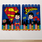 Cortina Infantil Temática 2,60x1,50 Mtrs Superman