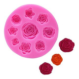 Molde De Silicona 9 Rosas 3 Cm A 1 Cm Fondant Cupcake Tortas