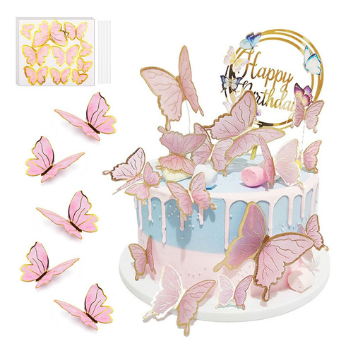 Decoración Pastel De 3d Mariposa Para Cumpleaños/fiesta/boda