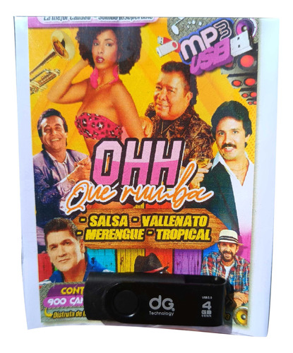 Memoria Usb Con Musica Vallenato, Merengue, Salsa Y Tropical