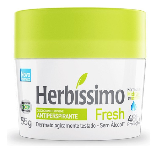 Desodorante Em Creme Herbíssimo 55g Fresh Unissex Masc/ Fem