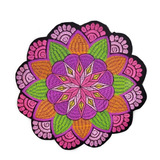 Parche Mandala Bordado Multicolor Tamaño Grande Para Plancha