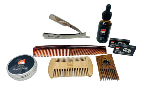 G.b.s Kit Profesional De Barba De Afeitar De Borde Recto Pa.