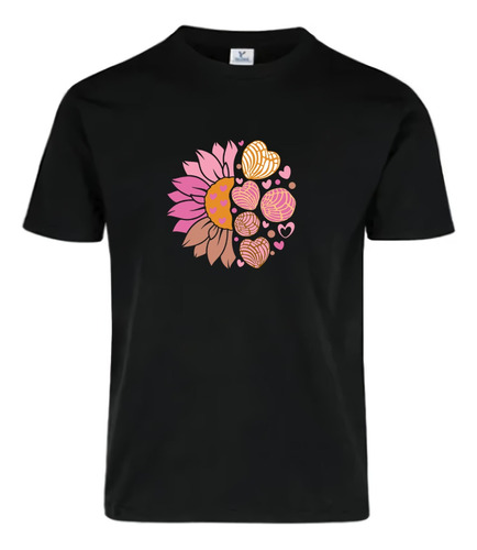 Playera Algodon Dtf Flor De Pan Dulce Conchas Girasol 