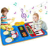 Alfombrillas Musicales 2 En 1 Para Bebes, Teclado Y Tambor