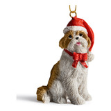 Figura De Perro Adornos De Navidad Con Sombreros De Santa (.