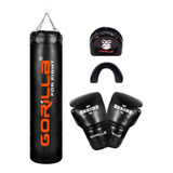 Luva Boxe 12 Oz + Saco Pancada 180 Muay Thai + Bucal Gorilla