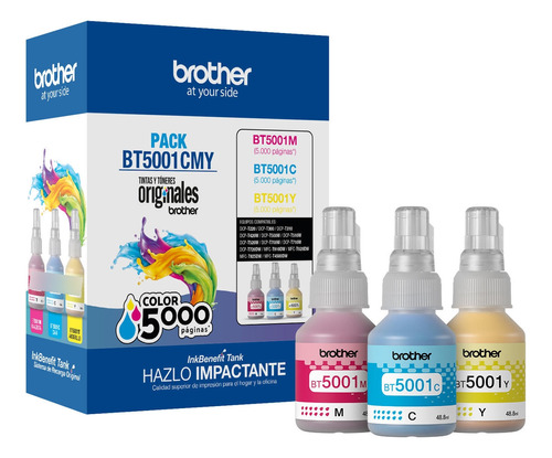 Pack De Tintas Originales Brother Bt5001 Cian,magenta,yellow