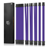 Kit De Cables Atx/eps/8-pin Pci-e/6-pin Asiahorse Violeta 