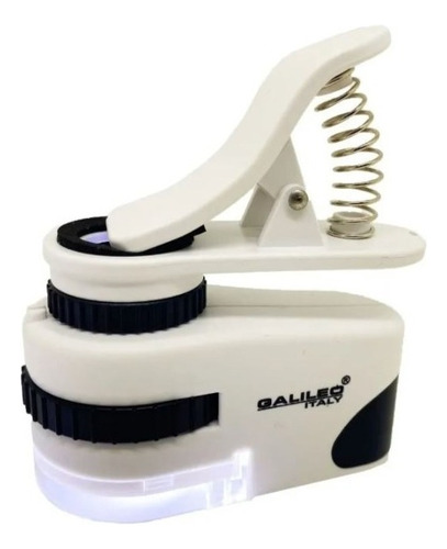 Lupa Microscopio Galileo Led Uv Celular Tablet Tricomas 45x Color Blanco