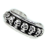 Anillo Calavera Calaveritas En Plata 1 Cm 13 Gr Art 1284