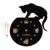 Reloj De Pared Pequeño Cocina Café Gato Efecto 3d Duradero