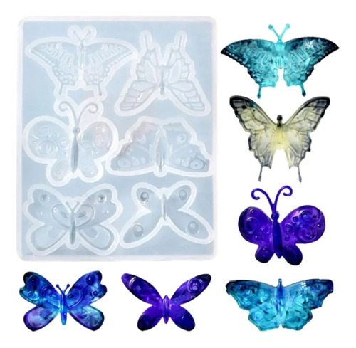 Molde Silicona Plancha 6 Mariposas Con Relieves