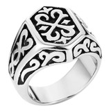 Anillo Amuleto Vikingo Color Plata Acero Inoxidable Hombre