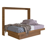 Cama Plegable Horizontal 2 Plazas Latino Nogal