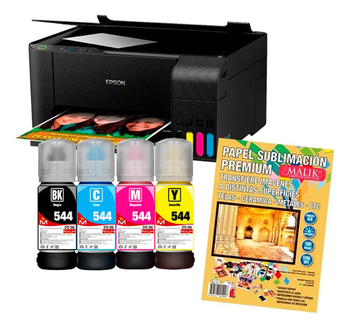 Impresora Epson L3210 + Tintas Y Papel Sublimación Malik