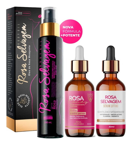 Rosa Selvagem Serum Lifting + Candy Serum + Óleo Clareador