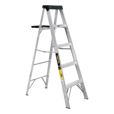 Escalera De Tijera Tipo Iii 4 Escalones Bandeja Pretul 20687 Plateado | Meses sin interés