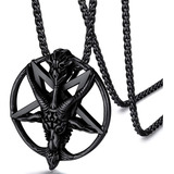 Collar Dije Satán Satánico Baphomet Satanista Carnero Cabra