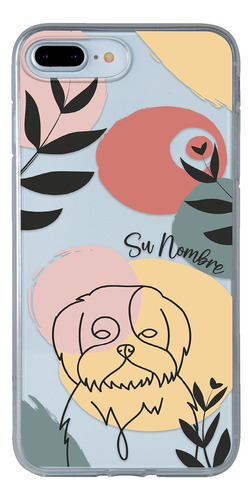 Funda Para iPhone Mujer Perrito Shih Tzu Minimal Su Nombre