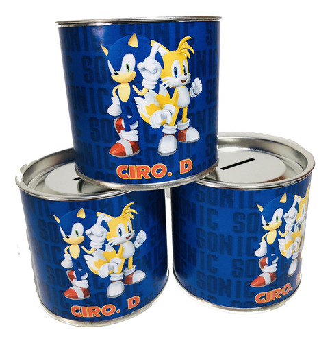 Alcancías Souvenir Cumpleaños Personalizadas X 10 Sonic 2