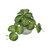 Planta Decorativa Artificial Colgante Maceta Plateada A03