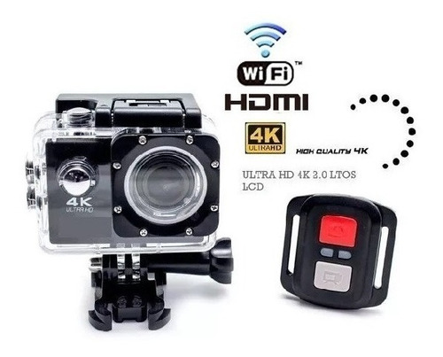 Camara Deportiva Accion 4k Ultra Hd Wifi Hdmi Sumergible 30m