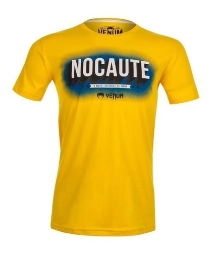 Camiseta Mma Venum Nocaute Amarela Musculação Boxe Luta