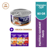 Champion Cat Filetitos Pavo Lata Gourmet 80gr X24und | Mdr