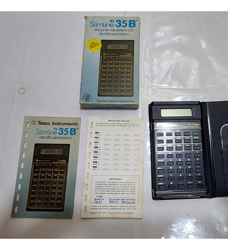 Calculadora Antiga Texas Ti-35b Caixa+manual - Ler Descrição