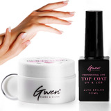 Gel Construtor Alongamento De Unhas + Top Coat Profissional